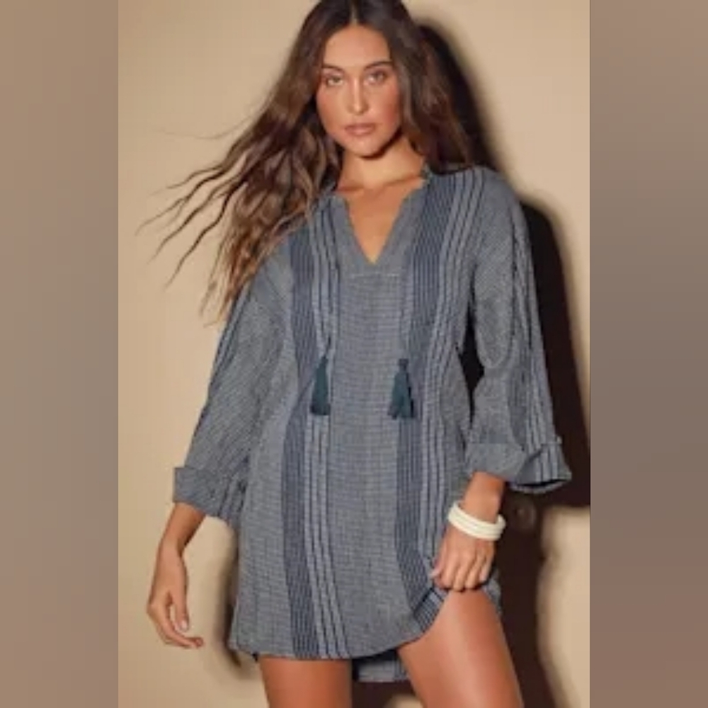 Lulu's Navy Long Sleeve Dress